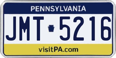 PA license plate JMT5216