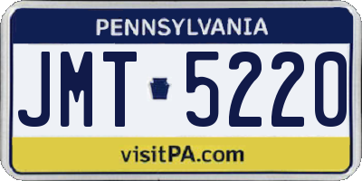 PA license plate JMT5220