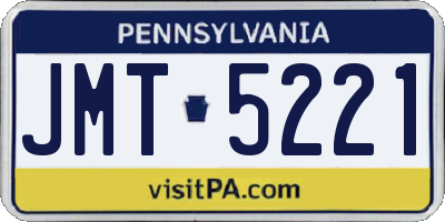 PA license plate JMT5221