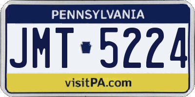 PA license plate JMT5224