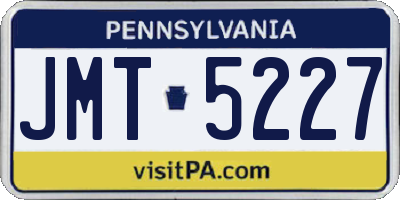 PA license plate JMT5227