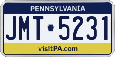 PA license plate JMT5231