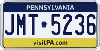PA license plate JMT5236