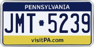 PA license plate JMT5239