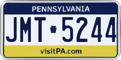 PA license plate JMT5244