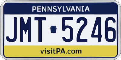 PA license plate JMT5246