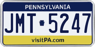 PA license plate JMT5247