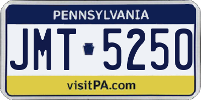 PA license plate JMT5250