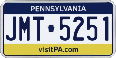 PA license plate JMT5251