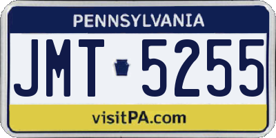 PA license plate JMT5255