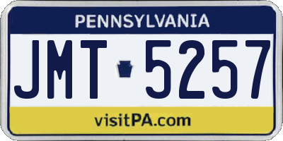 PA license plate JMT5257