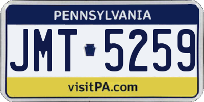 PA license plate JMT5259