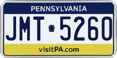 PA license plate JMT5260