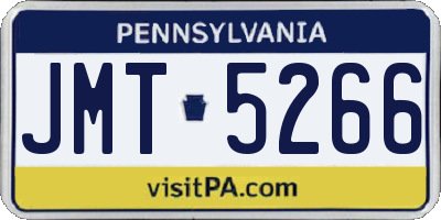 PA license plate JMT5266