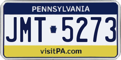 PA license plate JMT5273
