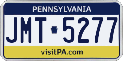 PA license plate JMT5277