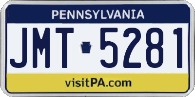 PA license plate JMT5281