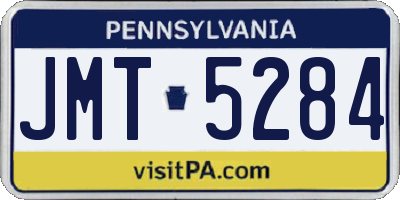 PA license plate JMT5284