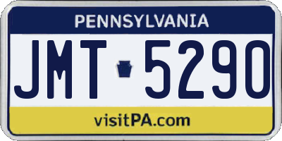 PA license plate JMT5290