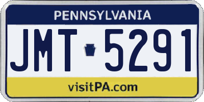 PA license plate JMT5291