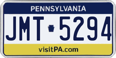 PA license plate JMT5294