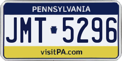 PA license plate JMT5296