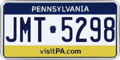 PA license plate JMT5298