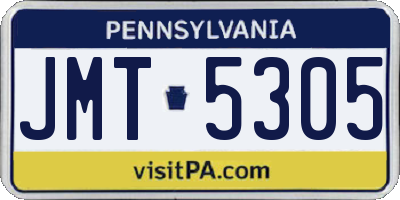 PA license plate JMT5305