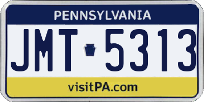 PA license plate JMT5313