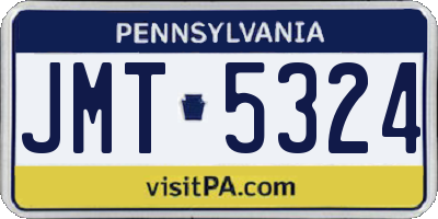 PA license plate JMT5324