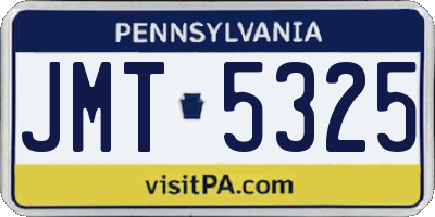 PA license plate JMT5325