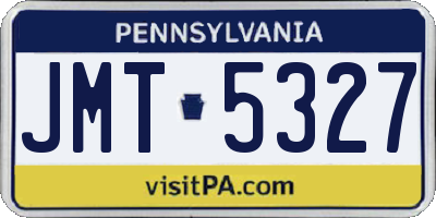 PA license plate JMT5327