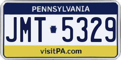 PA license plate JMT5329