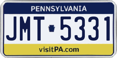 PA license plate JMT5331