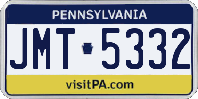 PA license plate JMT5332