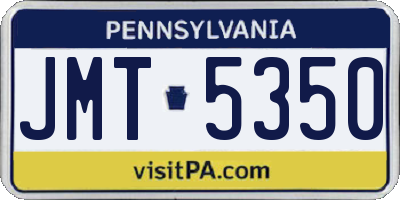 PA license plate JMT5350