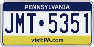 PA license plate JMT5351