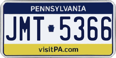 PA license plate JMT5366