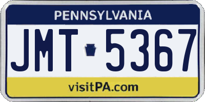 PA license plate JMT5367