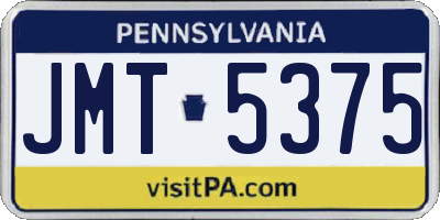 PA license plate JMT5375