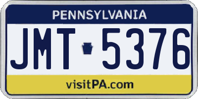 PA license plate JMT5376