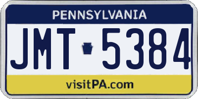 PA license plate JMT5384