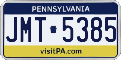 PA license plate JMT5385