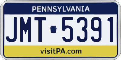 PA license plate JMT5391