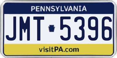 PA license plate JMT5396