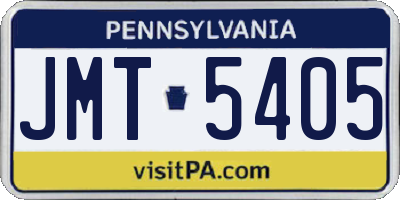PA license plate JMT5405