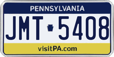 PA license plate JMT5408