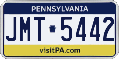 PA license plate JMT5442