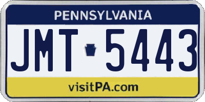 PA license plate JMT5443