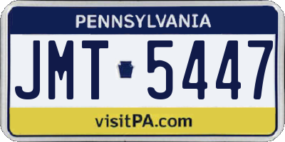 PA license plate JMT5447
